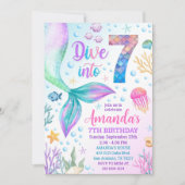 7e zeemeermin uitnodiging, Duik in zeven zeemeermi Kaart (Voorkant)