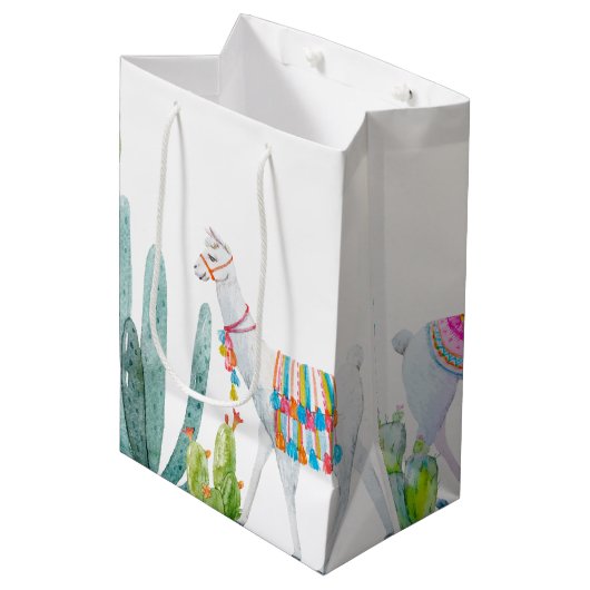 7lx4.5wx10h Medium Gift Bag Boho Llama Bohemian Ca Medium Cadeauzakje (Voorkant Gekanteld)
