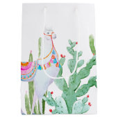7lx4.5wx10h Medium Gift Bag Boho Llama Bohemian Ca Medium Cadeauzakje (Achterkant)