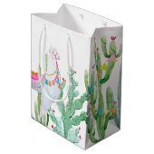 7lx4.5wx10h Medium Gift Bag Boho Llama Bohemian Ca Medium Cadeauzakje (Achterkant Gekanteld)