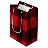 7lx4.5wx10h Medium Gift Bag Red Buffalo Plaid Beer Medium Cadeauzakje (Voorkant Gekanteld)