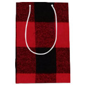 7lx4.5wx10h Medium Gift Bag Red Buffalo Plaid Beer Medium Cadeauzakje (Voorkant)