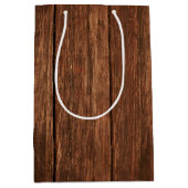 7lx4.5wx10h Medium Gift Bag Schuur Hout Land Roest Cadeauzakje (Voorkant)