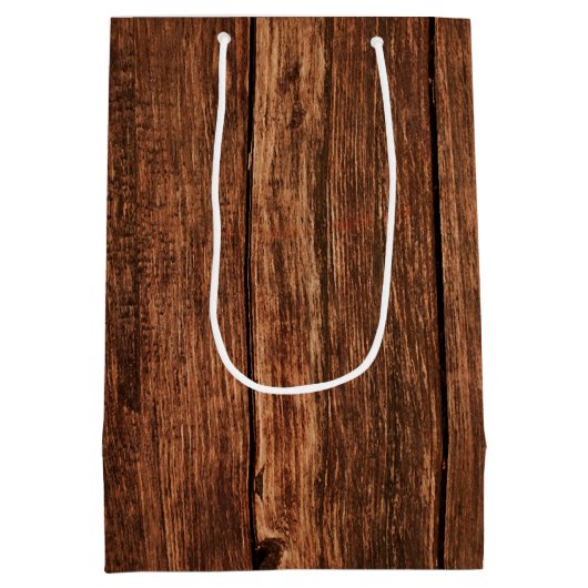 7lx4.5wx10h Medium Gift Bag Schuur Hout Land Roest Cadeauzakje (Achterkant)