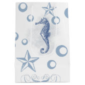 7lx4.5wx10h Medium Gift Bag Seahorse Ocean Beach Medium Cadeauzakje (Achterkant)