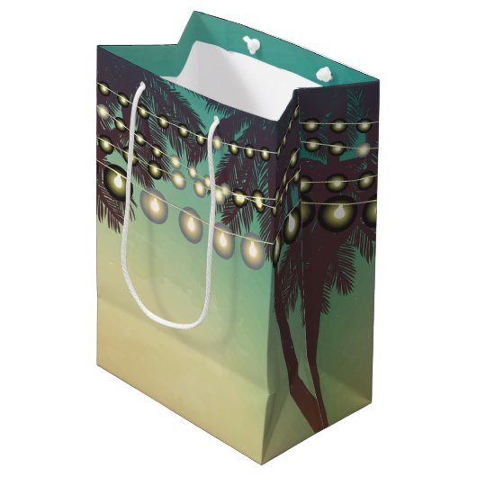 7lx4.5wx10h Medium Gift Bag Strand Zonsondergang P Medium Cadeauzakje (Voorkant Gekanteld)