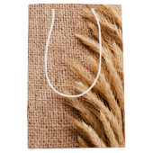 7lx4.5wx10h Medium Gift Bag Tarwe op Burlap Sack C Medium Cadeauzakje (Voorkant)