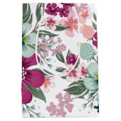 7lx4.5wx10h Medium Gift Bag Tropische Bloemen op W Medium Cadeauzakje (Voorkant)