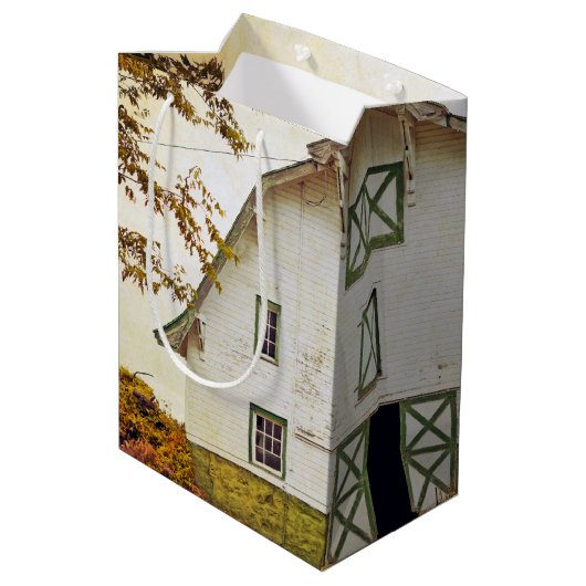 7lx4.5wx10h Medium Gift Bag Zonsondergang Schuur L Medium Cadeauzakje (Achterkant Gekanteld)