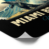 7miami Beach Florida Surfen Surfplank Poster (Hoek)
