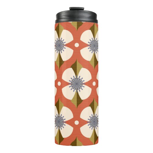 7os Buttercup bloem bruin Thermosbeker (Voorkant)