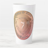 7th/22 Bruiloft Jubileum Latte Mok (Voorkant)