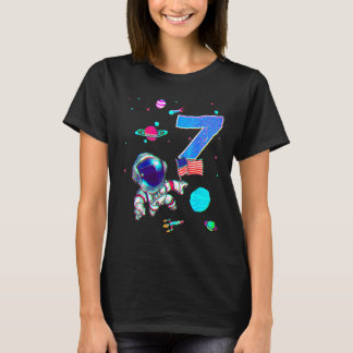 7th Birthday Astronaut Birthday Boy 7 Years Old T-shirt