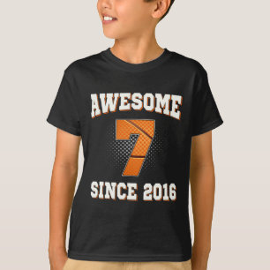 7th Birthday Basketbal 7 jaar oud Geweldige sinds T-shirt