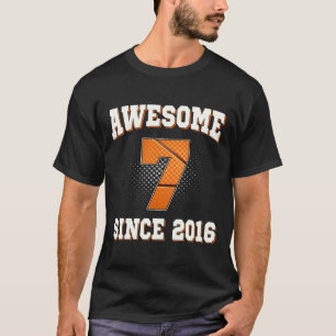 7th Birthday Basketbal 7 jaar oud Geweldige sinds T-shirt