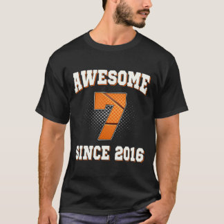7th Birthday Basketbal 7 jaar oud Geweldige sinds T-shirt