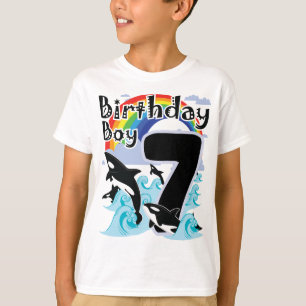 7th Birthday Boy als Orca Whale minnaar T-shirt
