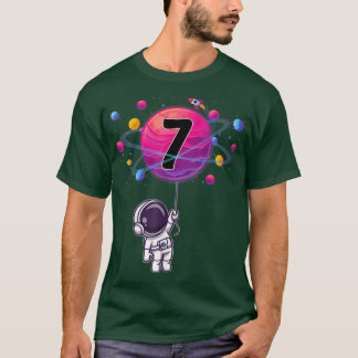 7th Birthday Boy Gift Astronaut 7 Years Old Birthd T-shirt