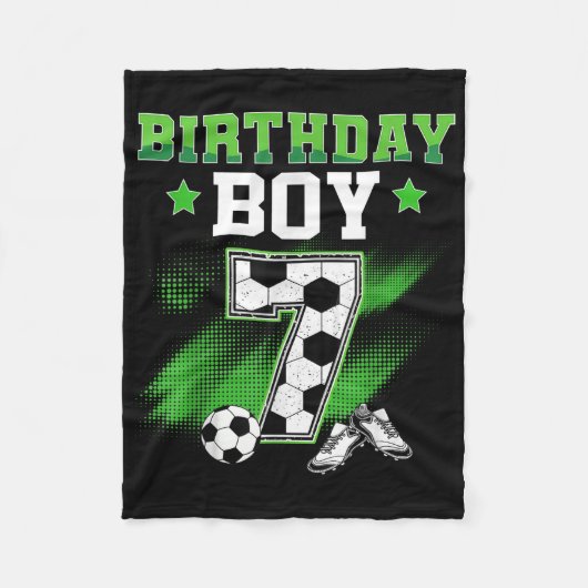 7th Birthday Boy Soccer 7 Year Old Sport 7yr Boys  Fleece Deken (Voorkant)