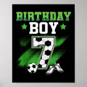7th Birthday Boy Soccer 7 Year Old Sport 7yr Boys  Poster (Voorkant)