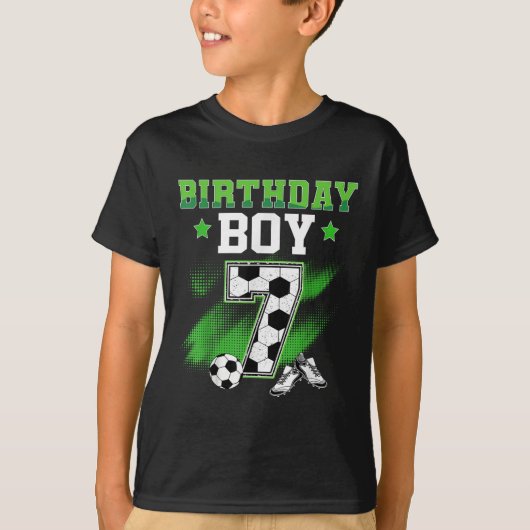7th Birthday Boy Soccer 7 Year Old Sport 7yr Boys  T-shirt (Voorkant)