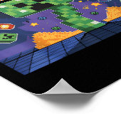 7th Birthday Gamer Pixel Creepin' Into 7 Videogame Poster (Hoek)