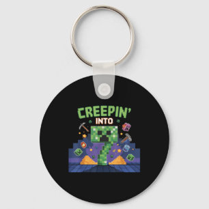 7th Birthday Gamer Pixel Creepin' Into 7 Videogame Sleutelhanger