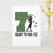 7th Birthday Gift Golf Player 7 Year Old Boy Kaart (Gele Bloem)