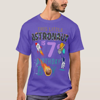 7th Birthday Gifts Birthday Boy Gifts Astronaut 7 T-shirt