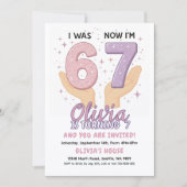 7th Birthday Girl Invitation Kaart (Voorkant)