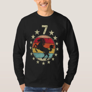 7th Birthday Horse Seventh 7 Year Old Birthda T-shirt