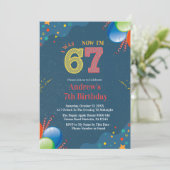 7th Birthday I Was 6 Now I’m 7 custom Kaart (Staand voorkant)