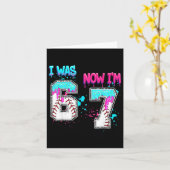 7th Birthday I Was 6 Now I'm 7 Baseball Ice Cream  Kaart (Gele Bloem)