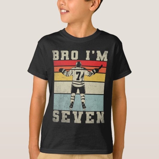 7th Birthday Ice Hockey Boy 7 Year Old Hockey Play T-shirt (Voorkant)