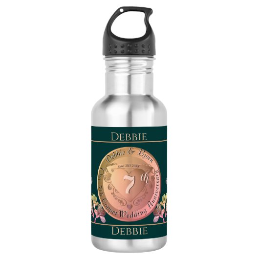 7th Copper Fresia 2 foto's Waterfles Waterfles (Voorkant)