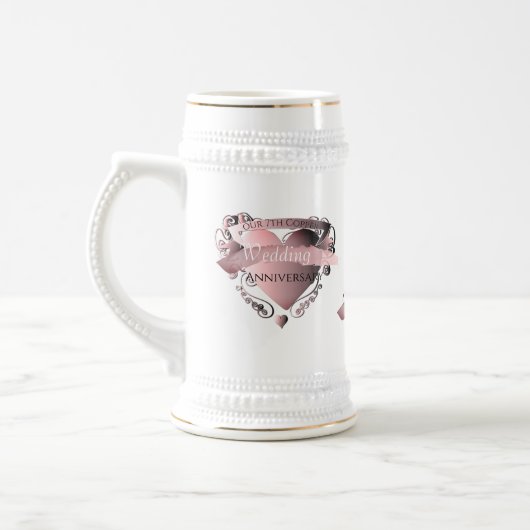 "7th Copper Wedding Jubileum" Heart Emblem Bierpul (Links)