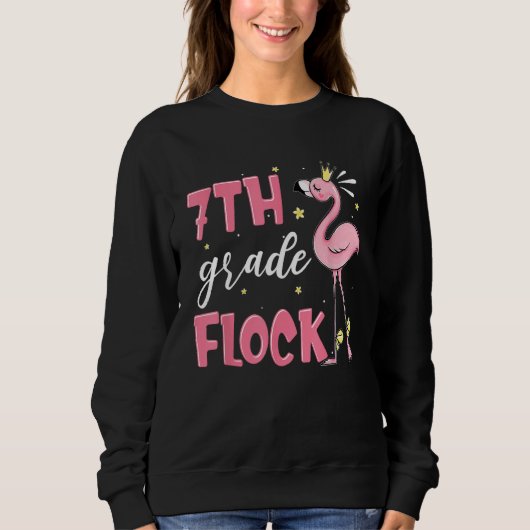 7th Grade Flock Flamingo Back To School Girls Trui (Voorkant)