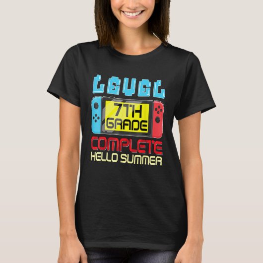 7th Grade Level Complete Last Day Of School Gradua T-shirt (Voorkant)