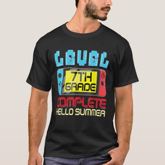 7th Grade Level Complete Last Day Of School Gradua T-shirt (Voorkant)