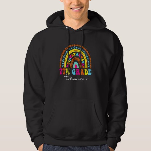 7th Grade Team Back To School Rainbow Teachers Kid Hoodie (Voorkant)