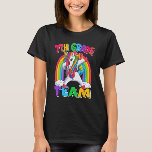 7th Grade Team Dabbing Unicorn Back to School Kids T-shirt (Voorkant)