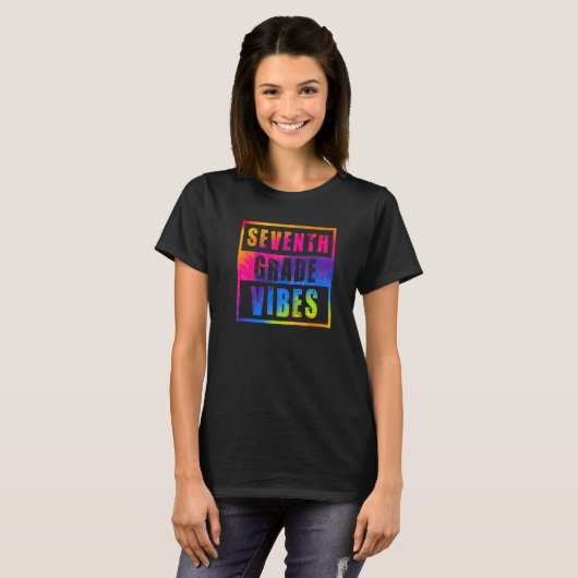 7th Grade Vibes First Day Of School Back To School T-shirt (Voorkant volledig)