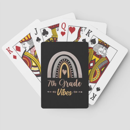 7th Grade Vibes Seventh Grade Back to School Pokerkaarten (Achterkant)
