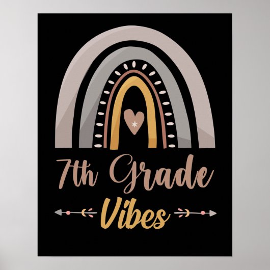 7th Grade Vibes Seventh Grade Back to School Poster (Voorkant)