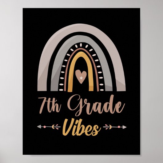 7th Grade Vibes Seventh Grade Back to School Poster (Voorkant)