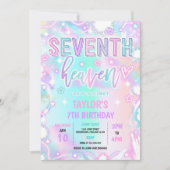 7th Heaven Neon Glow 7e Verjaardagsfeestje Kaart (Voorkant)