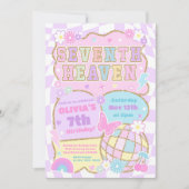 7th Heaven Preppy Varsity Patch Verjaardagsfeestje Kaart (Voorkant)