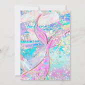 7th Mermaid Birthday Under the Sea Invitation Kaart (Achterkant)