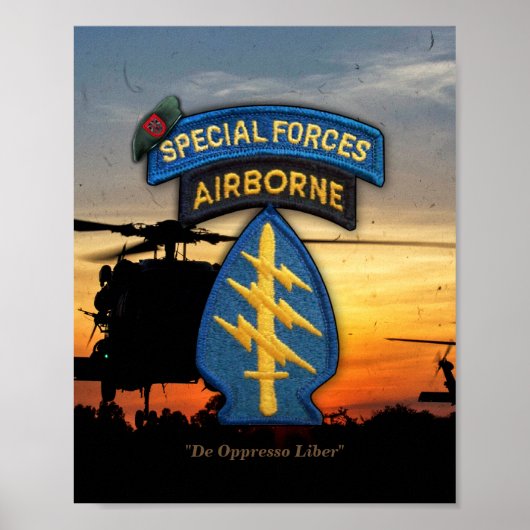 7th special forces groene baret sfg sf poster (Voorkant)