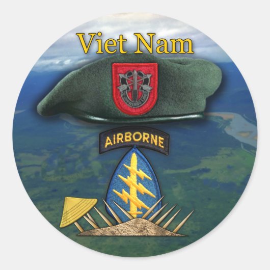 7th Special forces groene baretten vietnam Sticker (Voorkant)